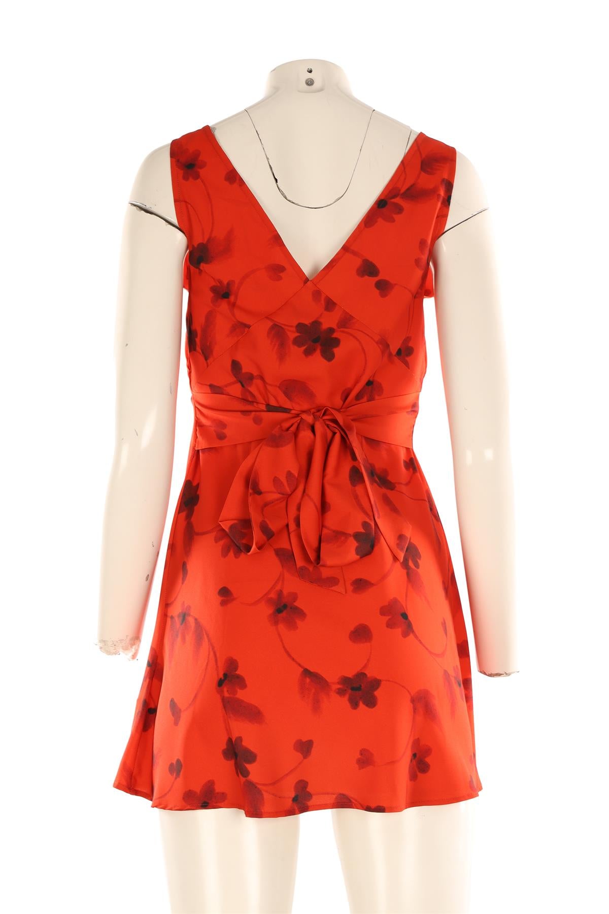 FAITHFULL RED CREPE MINI DRESS US 4 UK 8