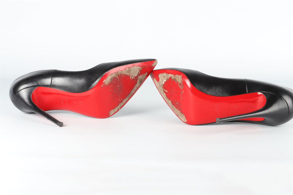 CHRISTIAN LOUBOUTIN BLACK LEATHER PUMPS EU 37.5 UK 4.5 US 7.5