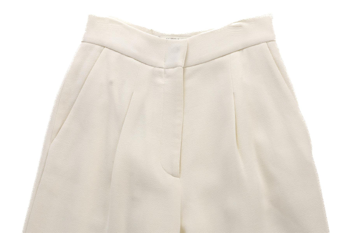 ALESSANDRA RICH IVORY WOOL STRAIGHT LEG PANTS IT 38 UK 6