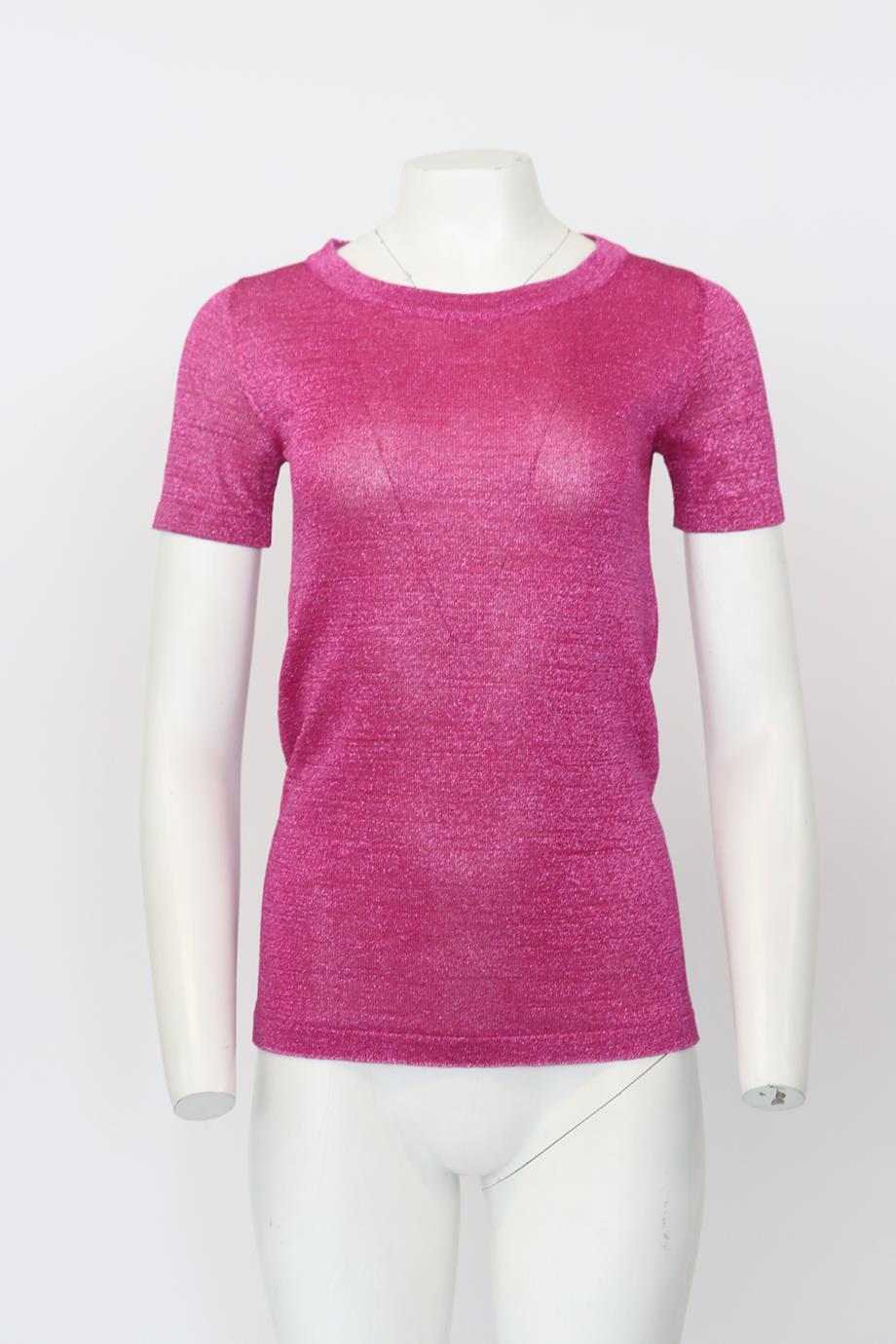 MISSONI METALLIC STRETCH KNIT TOP IT 38 UK 6