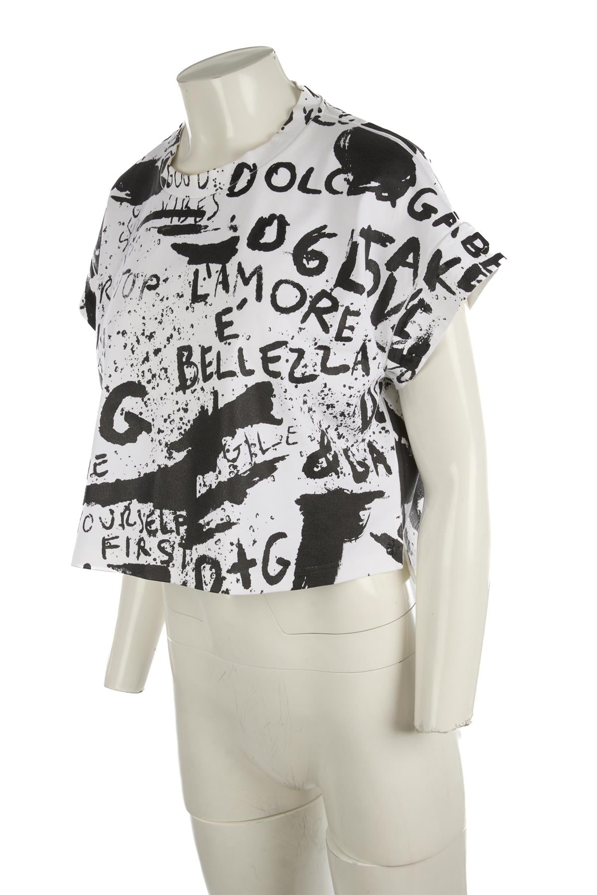 DOLCE & GABBANA WHITE COTTON T-SHIRT IT 44 UK 12