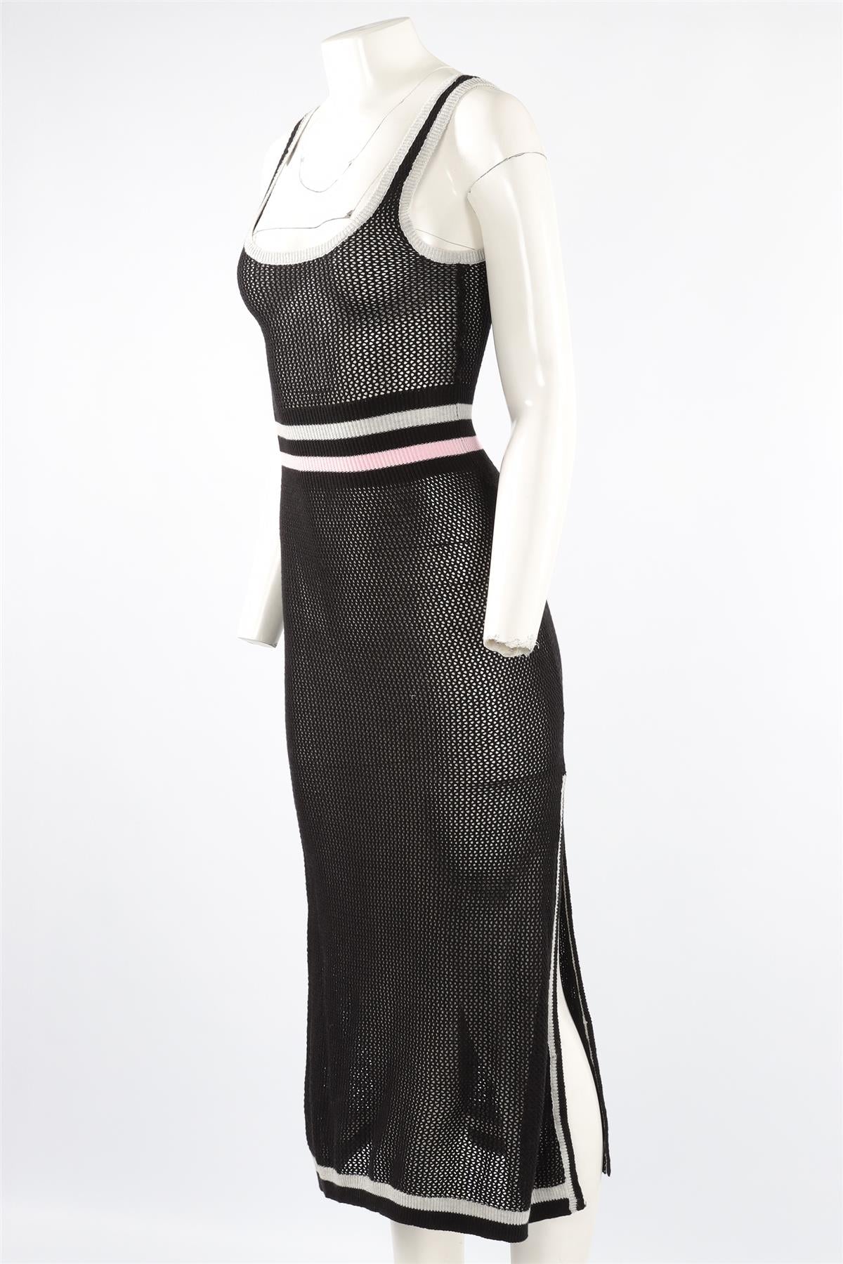 MORGAN LANE BLACK KNIT MIDI DRESS SMALL