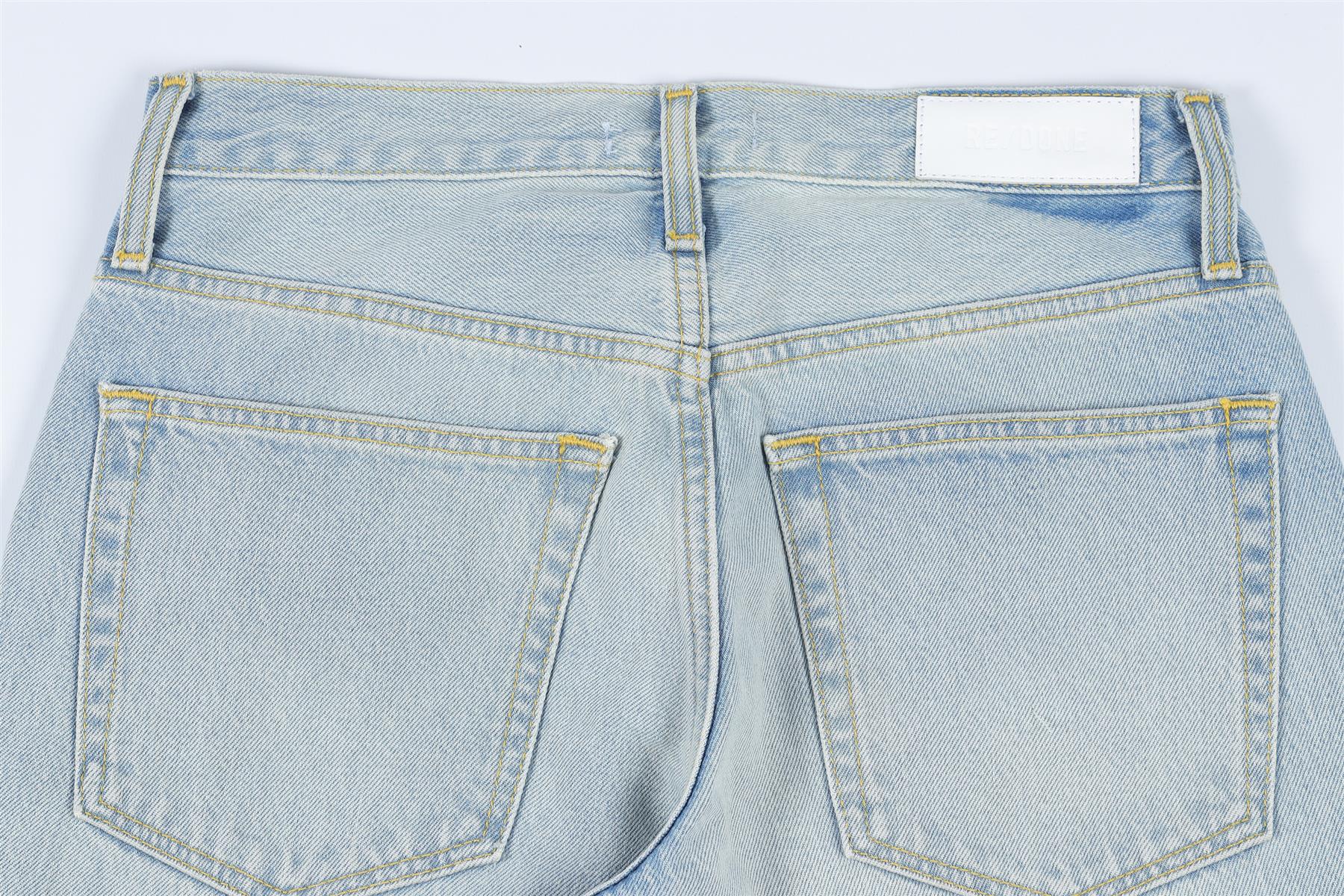 RE/DONE BLUE HIGH RISE WIDE LEG JEANS W24 UK 6