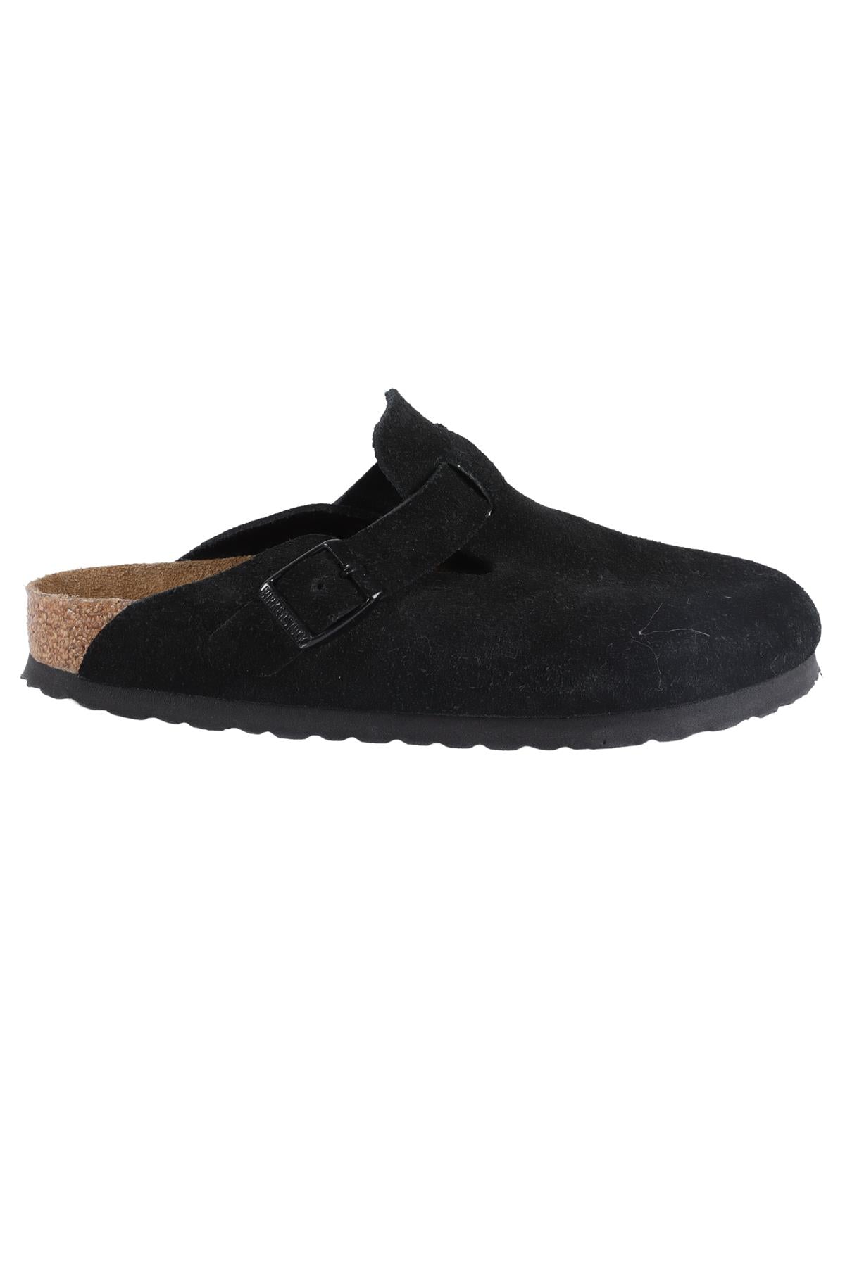 BIRKENSTOCK BLACK SUEDE SLIDERS EU 37 UK 4.5 US 6