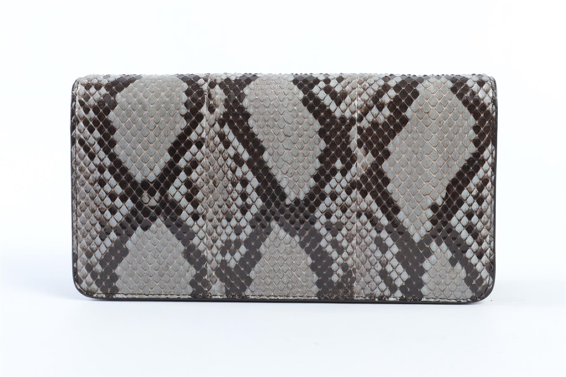 PRADA GREY PYTHON SHOULDER BAG