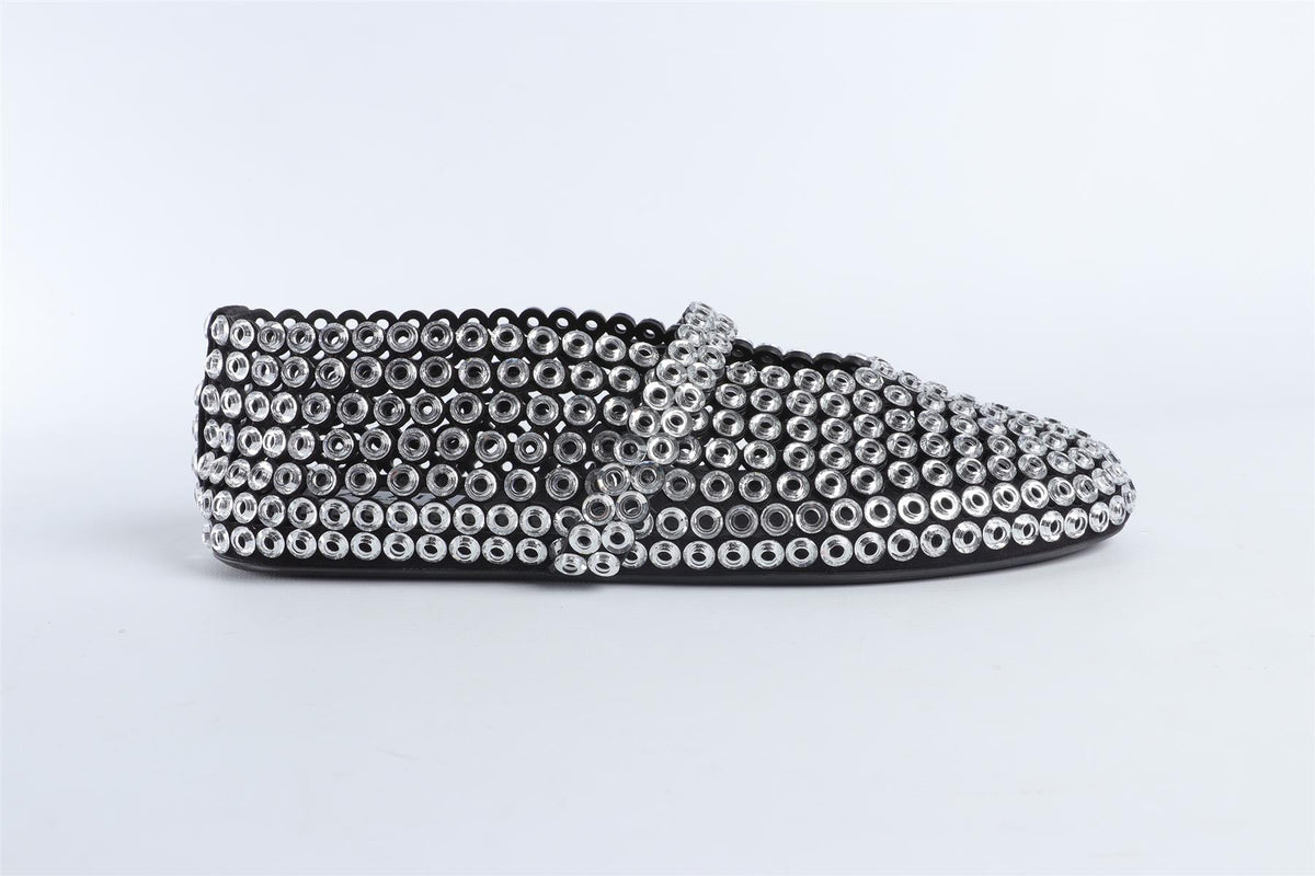 ALAÏA BLACK SUEDE BALLET FLATS EU 38 UK 5 US 8