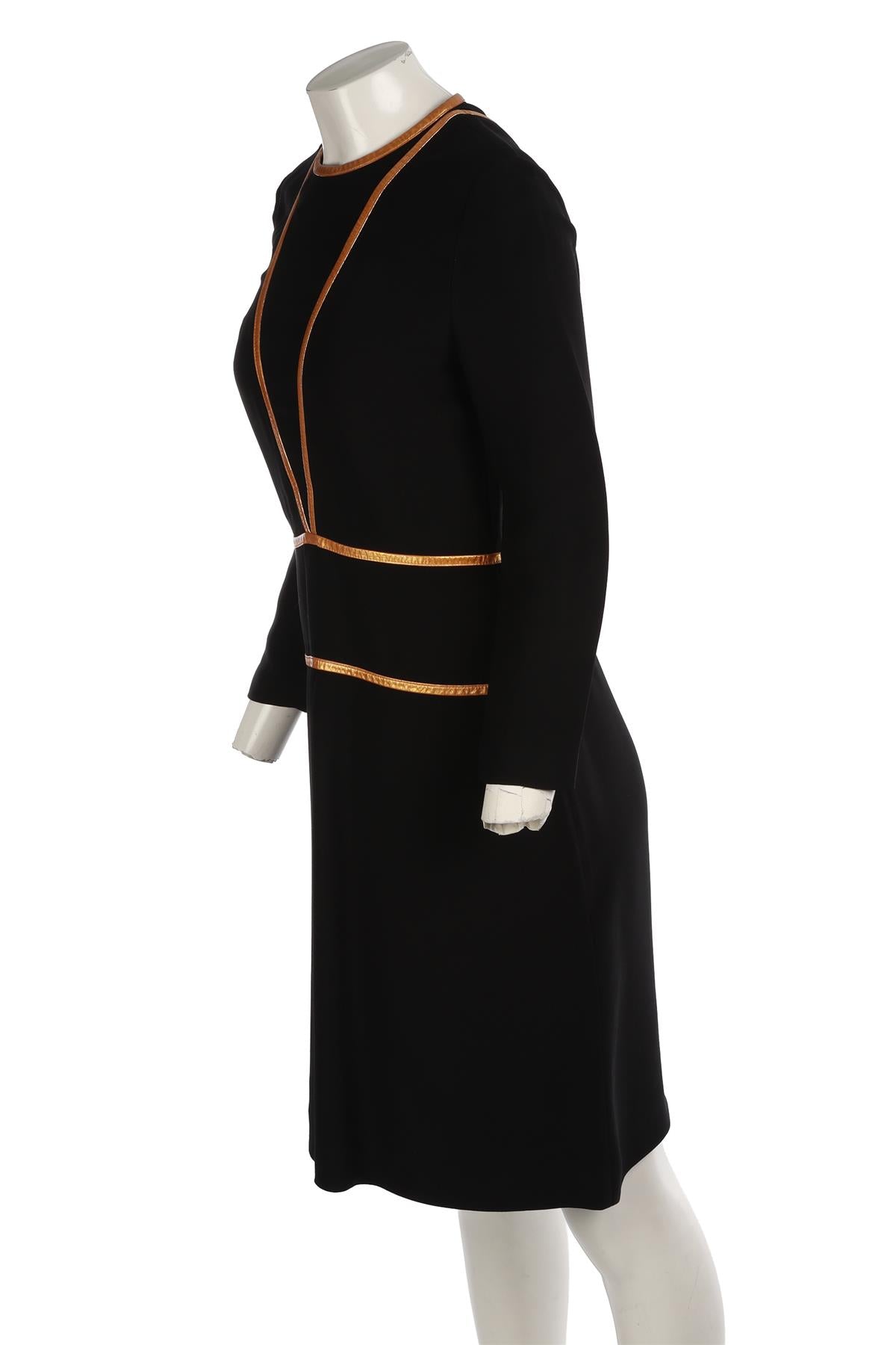 PRADA BLACK CREPE MIDI DRESS IT 42 UK 10