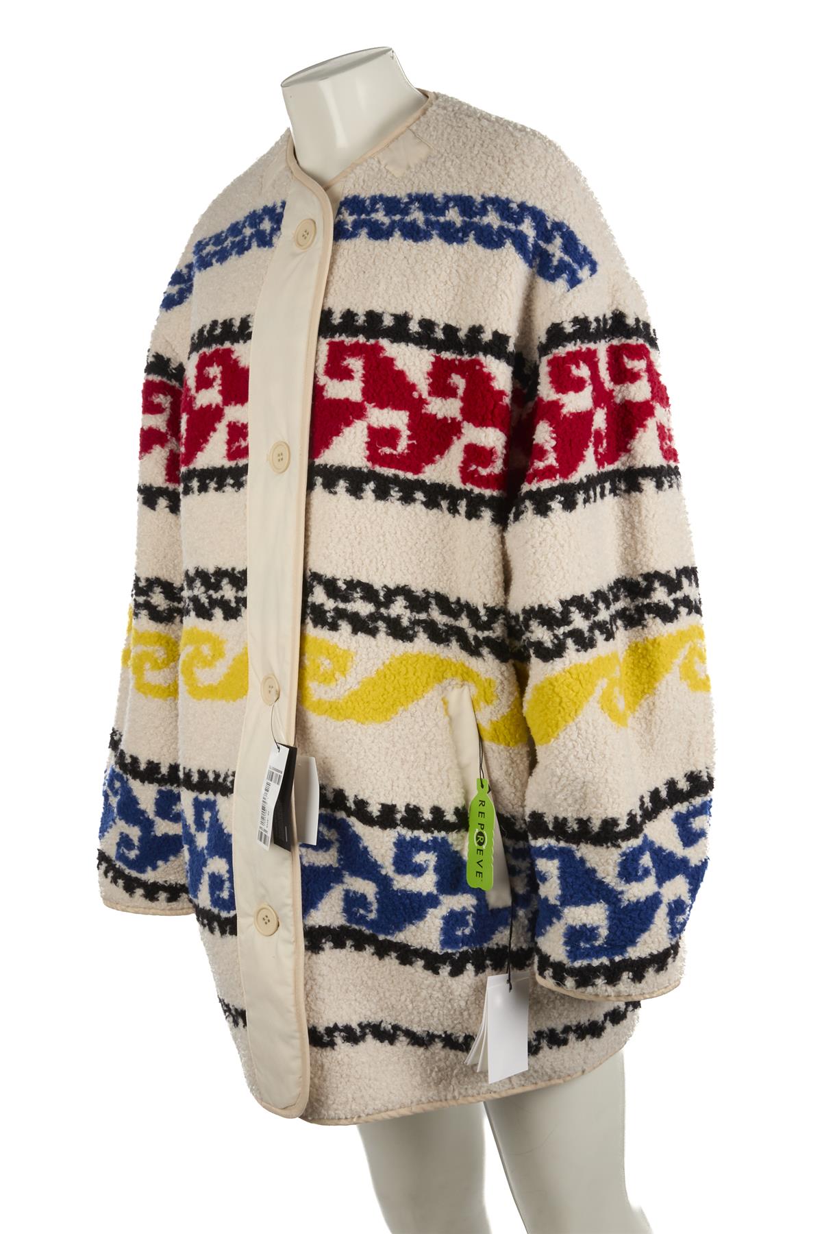ISABEL MARANT ÉTOILE ECRU FLEECE COAT FR 42 UK 14