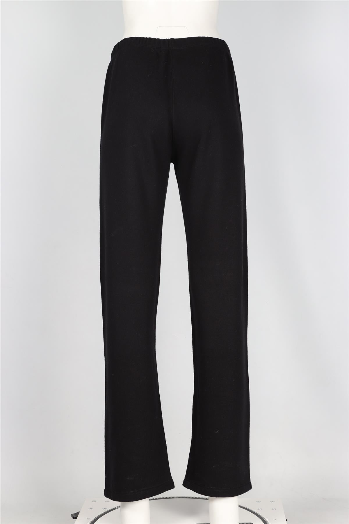 ÉTERNE BLACK COTTON BLEND STRAIGHT LEG PANTS SMALL