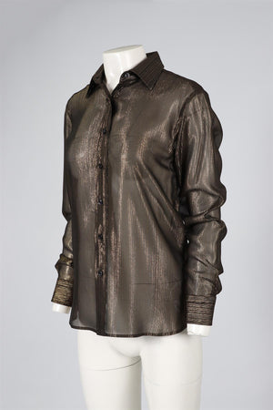 TOM FORD GOLD SILK BLEND SHIRT IT 38 UK 6