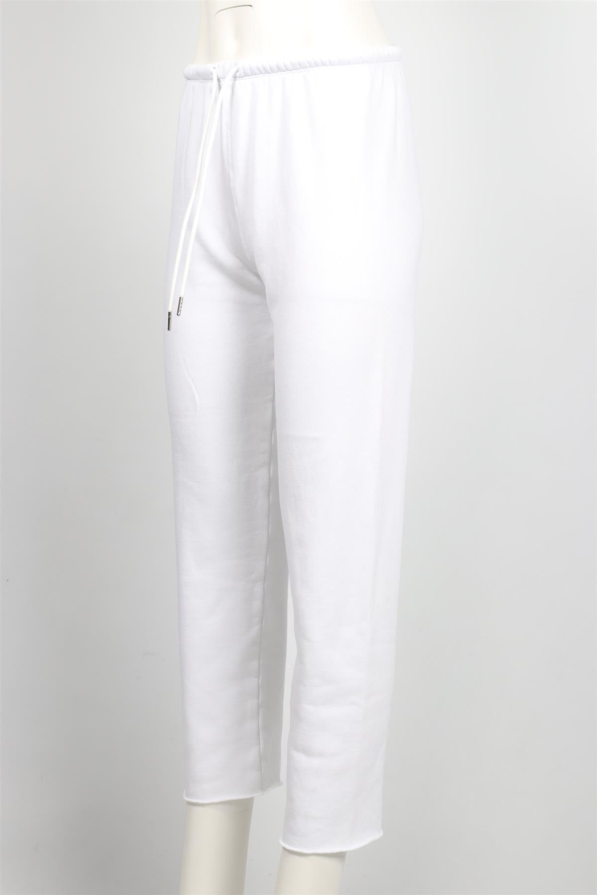 SPRWMN WHITE COTTON BLEND TRACK PANTS SMALL