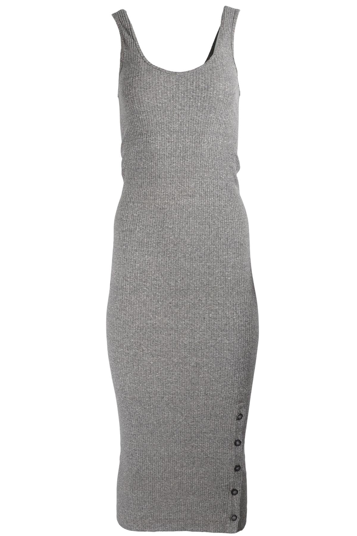 ENZA COSTA GREY KNIT MAXI DRESS MEDIUM