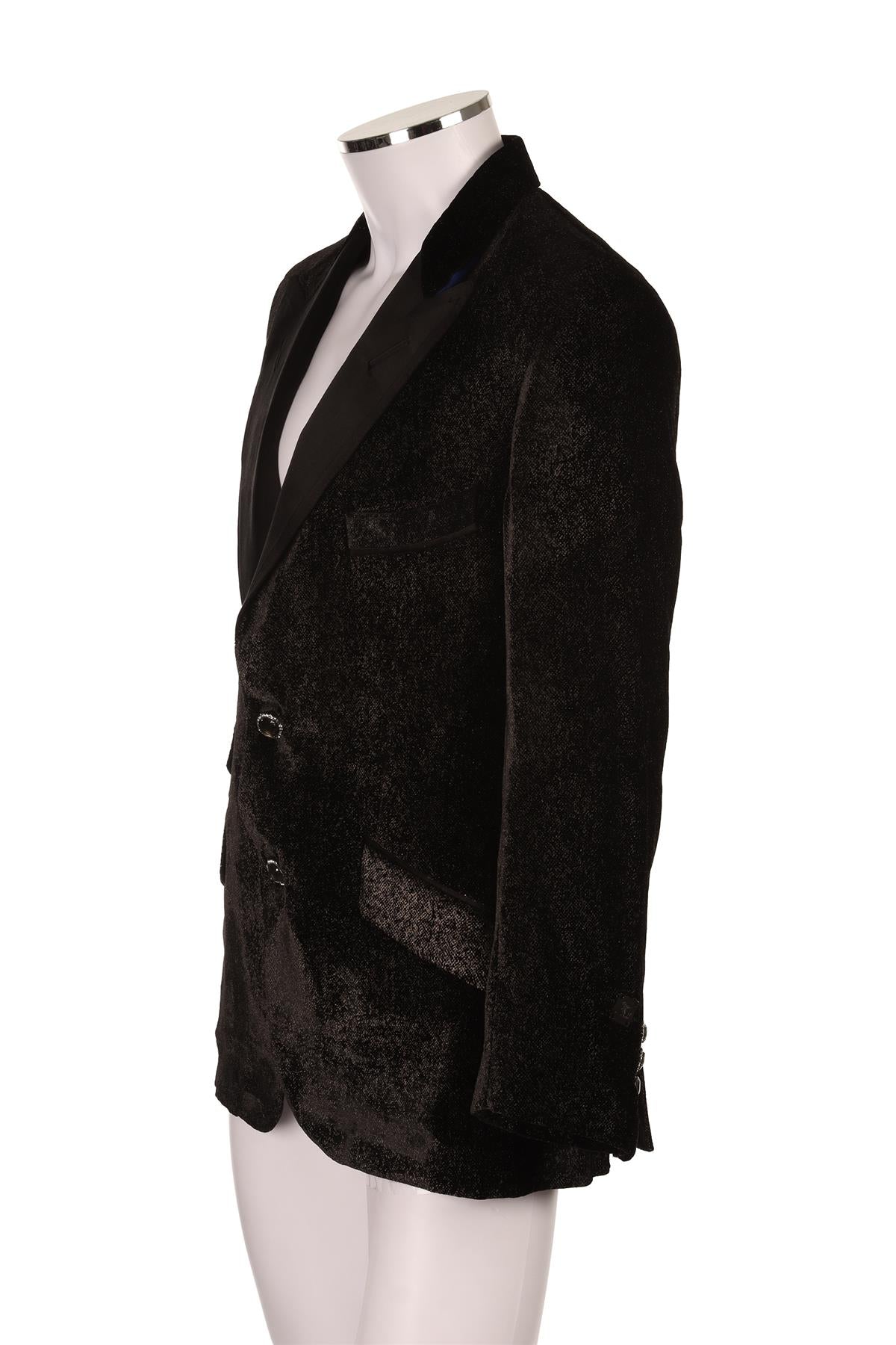 ANGELO GALASSO BLACK MEN'S BLAZER IT 56 UK 46