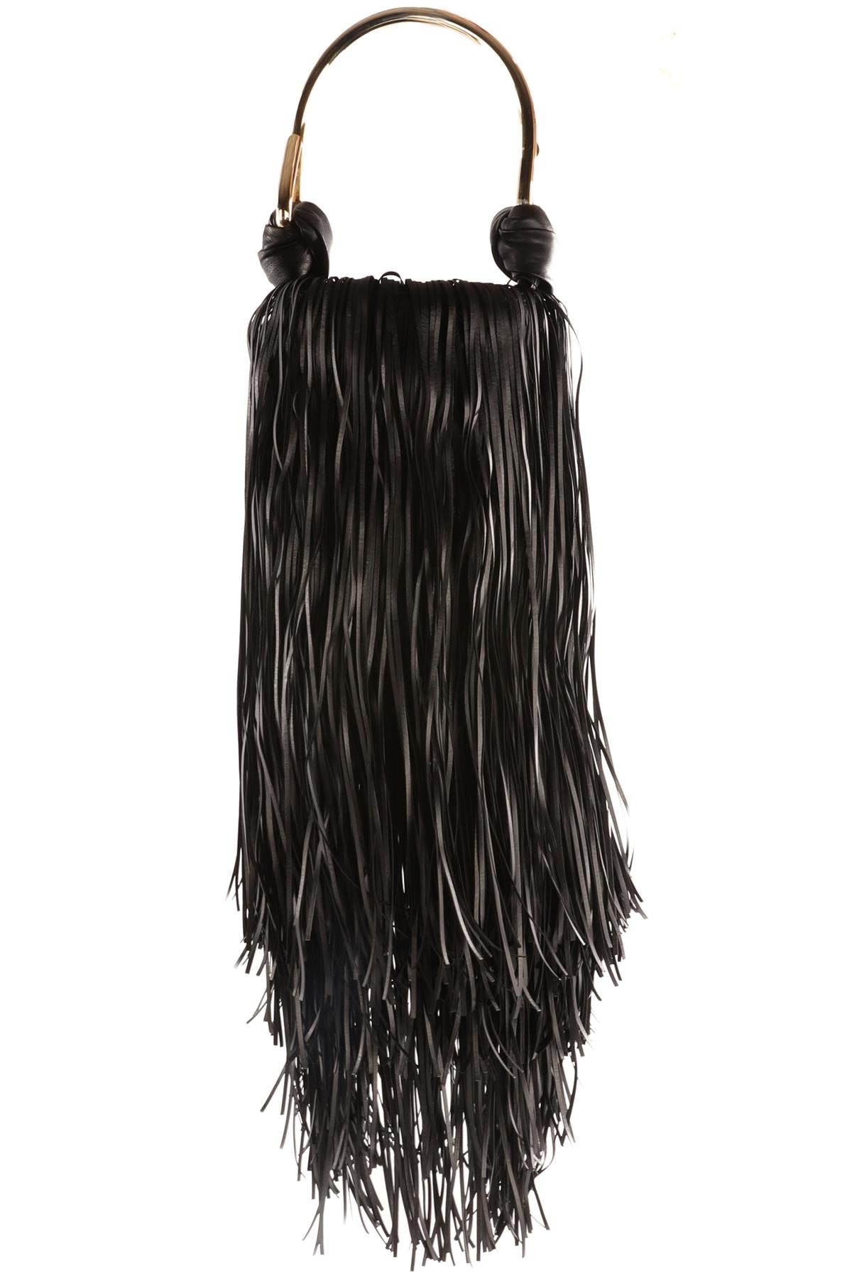 SILVIA TCHERASSI BLACK EUGENIA LEATHER TOTE BAG