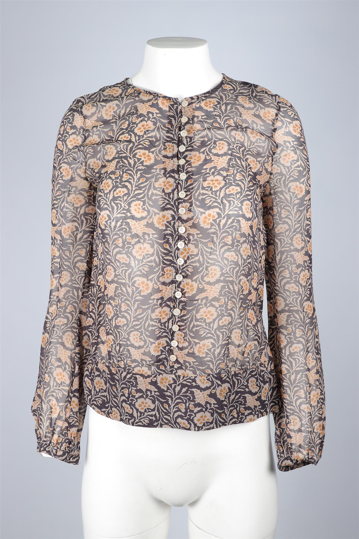 ISABEL MARANT ETOILE BROWN PATTERN VISOCSE SHIRT FR 34 UK 6