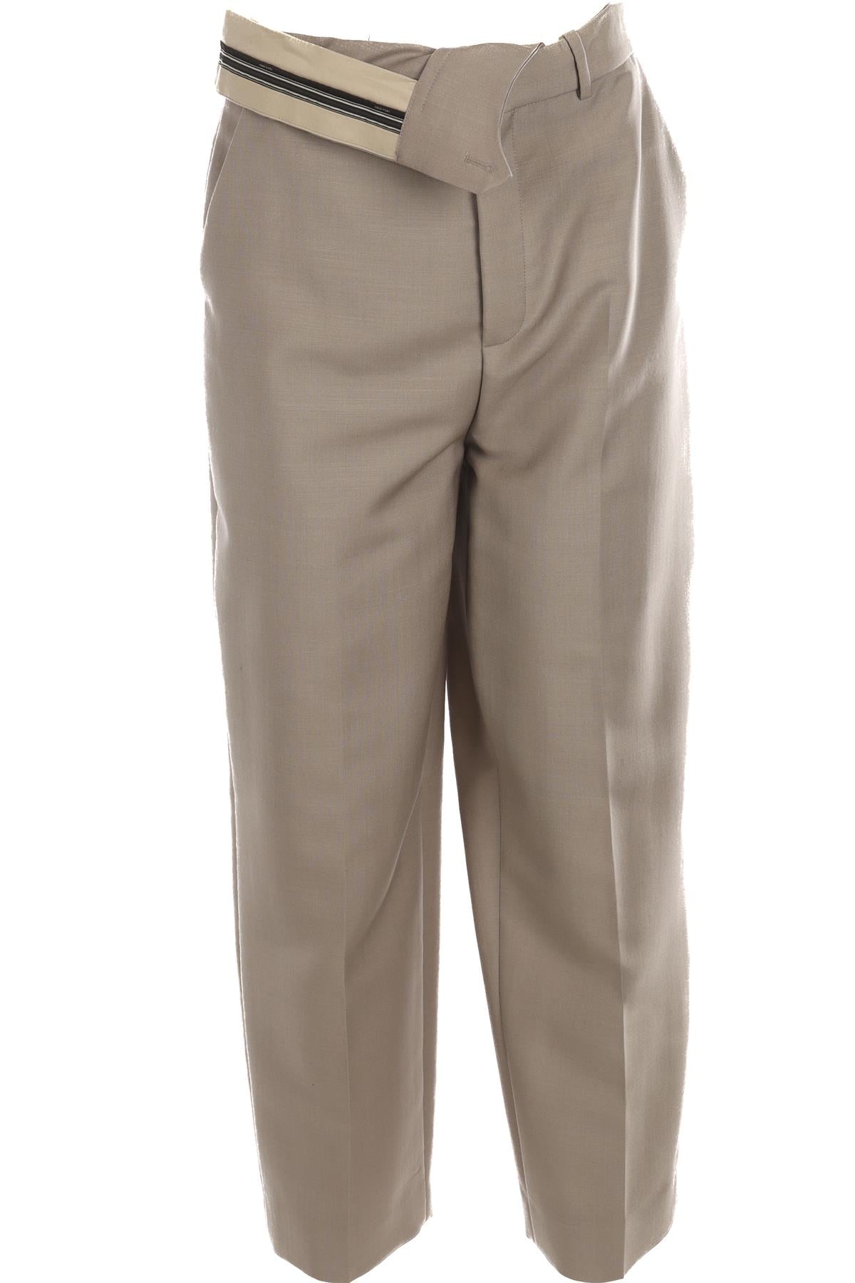 FENDI TAUPE WOOL STRAIGHT LEG PANTS IT 40 UK 8