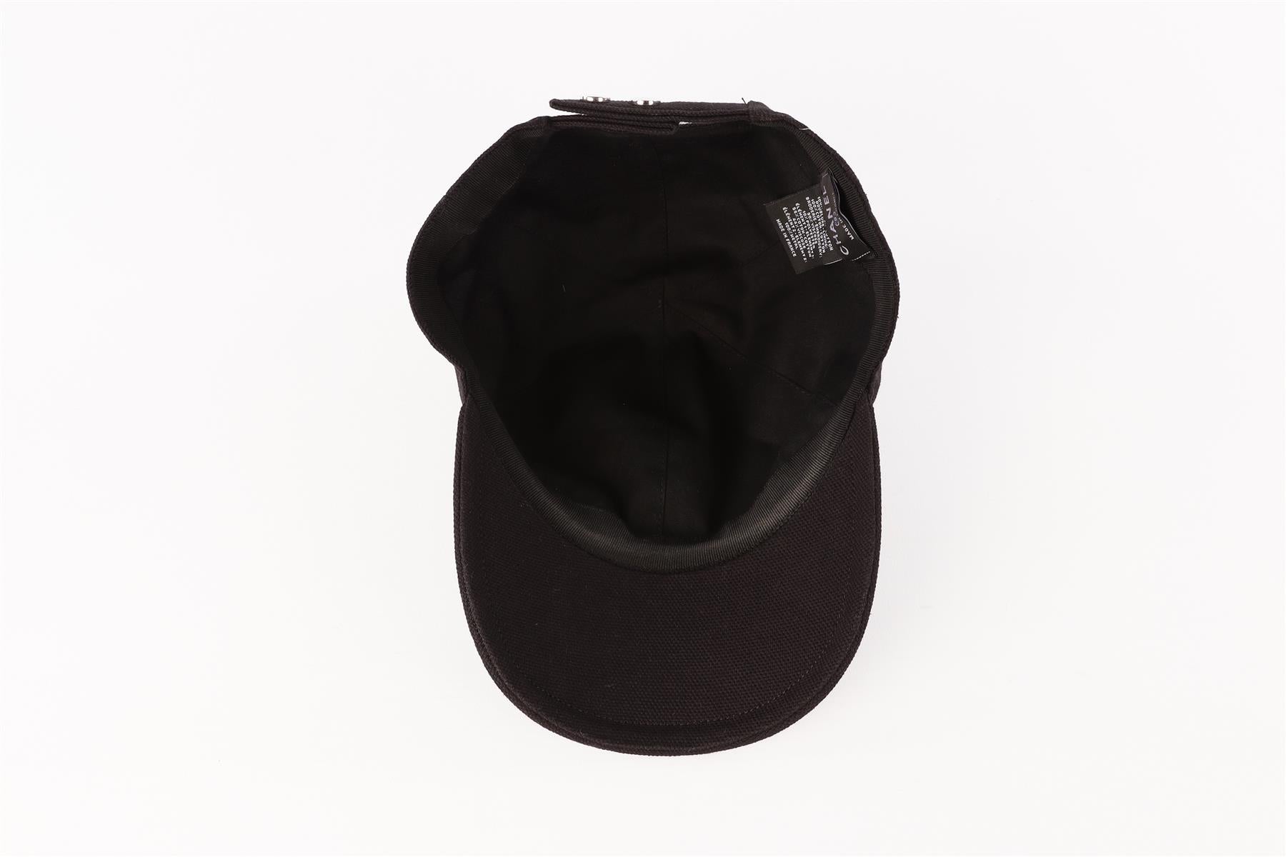 CHANEL BLACK COTTON BASEBALL CAP ONE SIZE