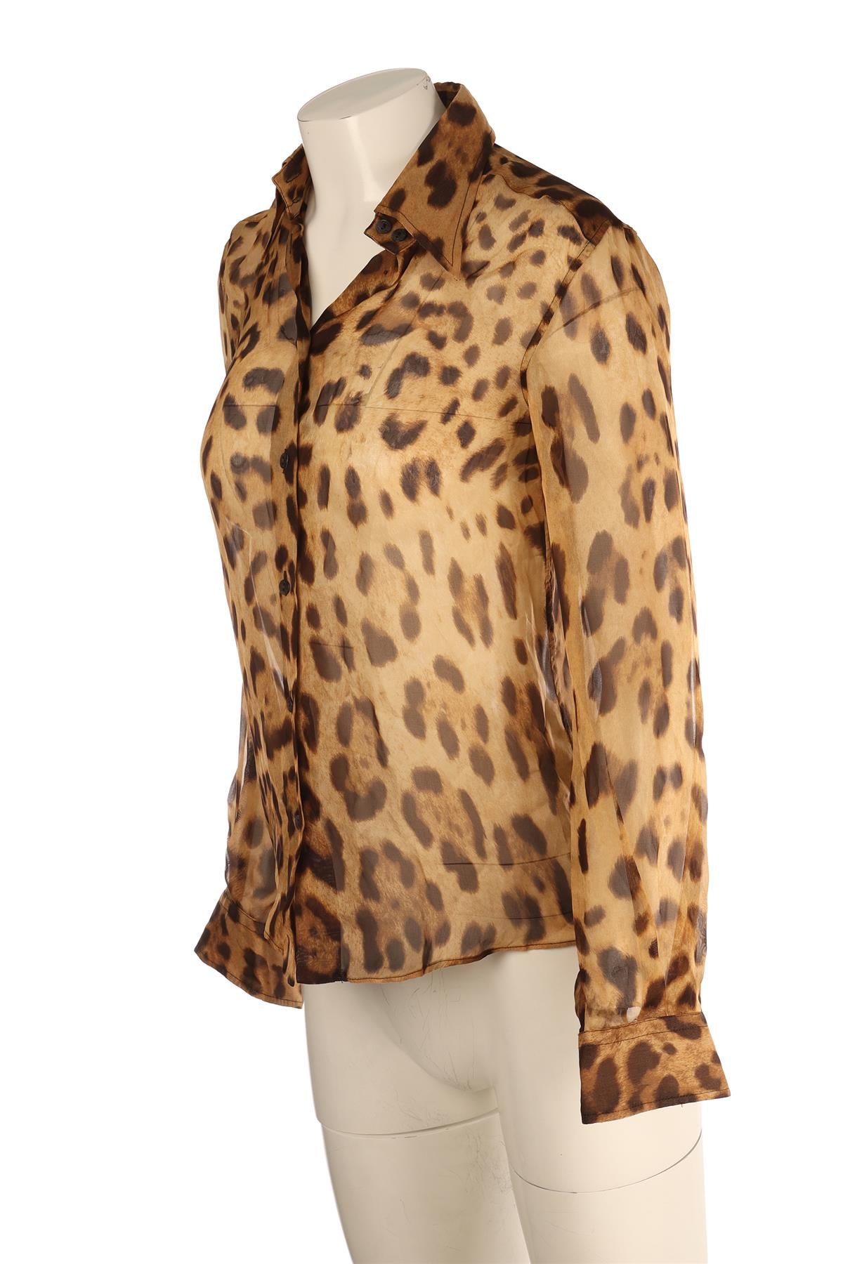 DOLCE & GABBANA BROWN SILK SHIRT IT 38 UK 6