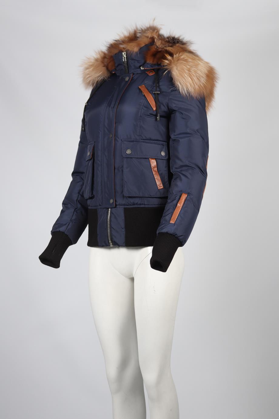NICOLE BENISTI PADDED FOX FUR AND SHELL DOWN JACKET SMALL