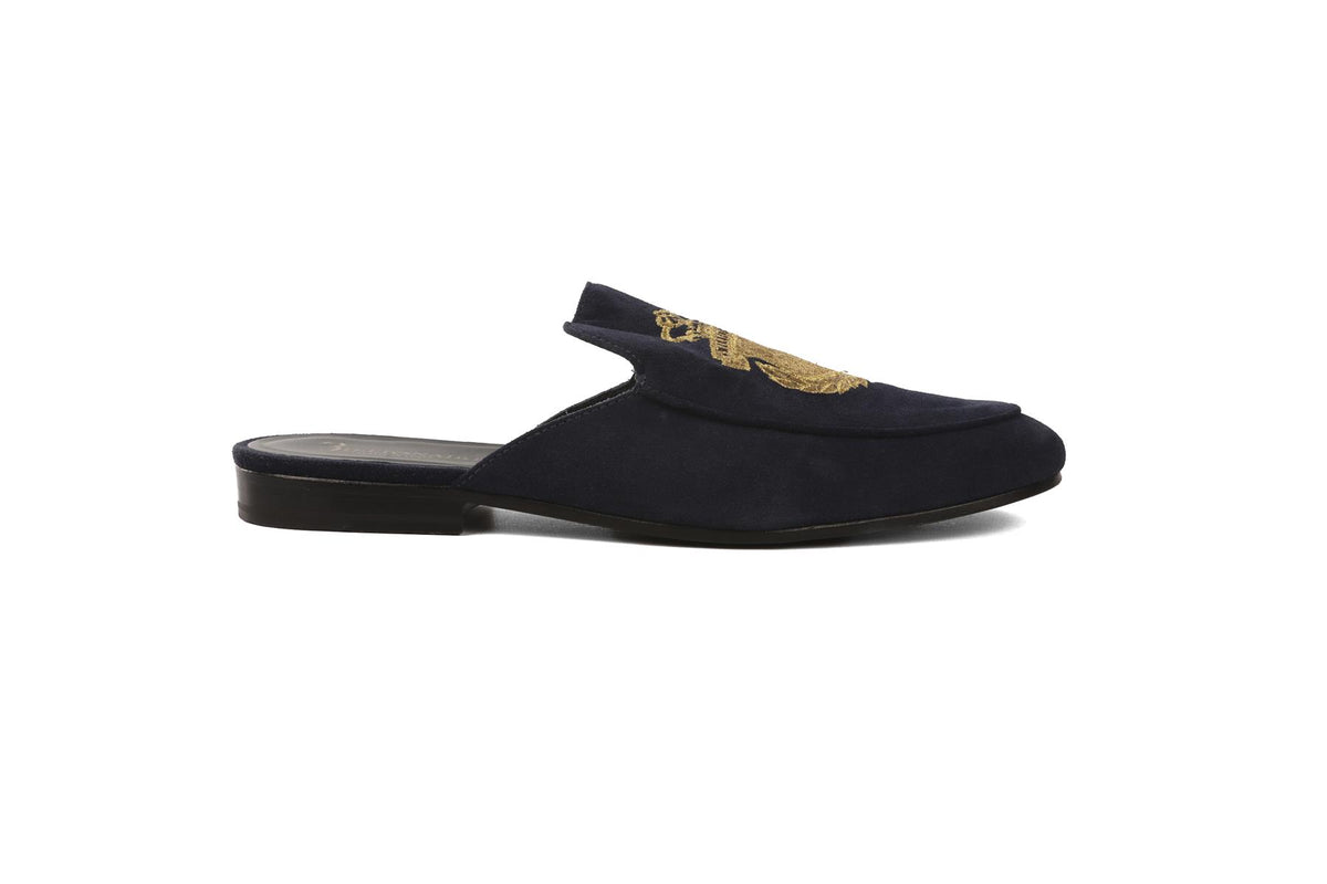 BILLIONAIRE NAVY MEN'S SUEDE MULES EU 42 UK 8 US 9