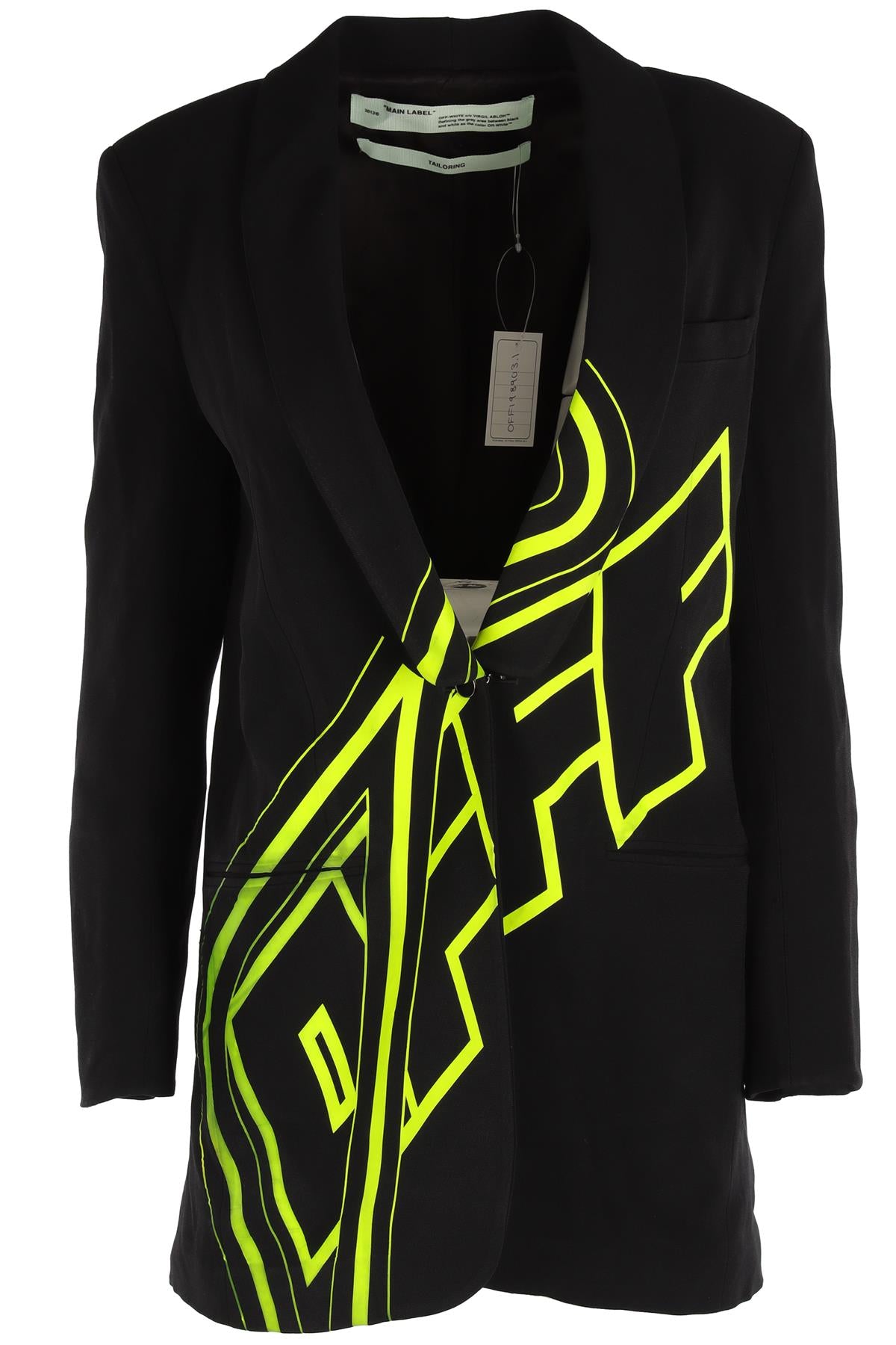 OFF WHITE + VIRGIL ABLOH BLACK TWILL BLAZER IT 40 UK 8