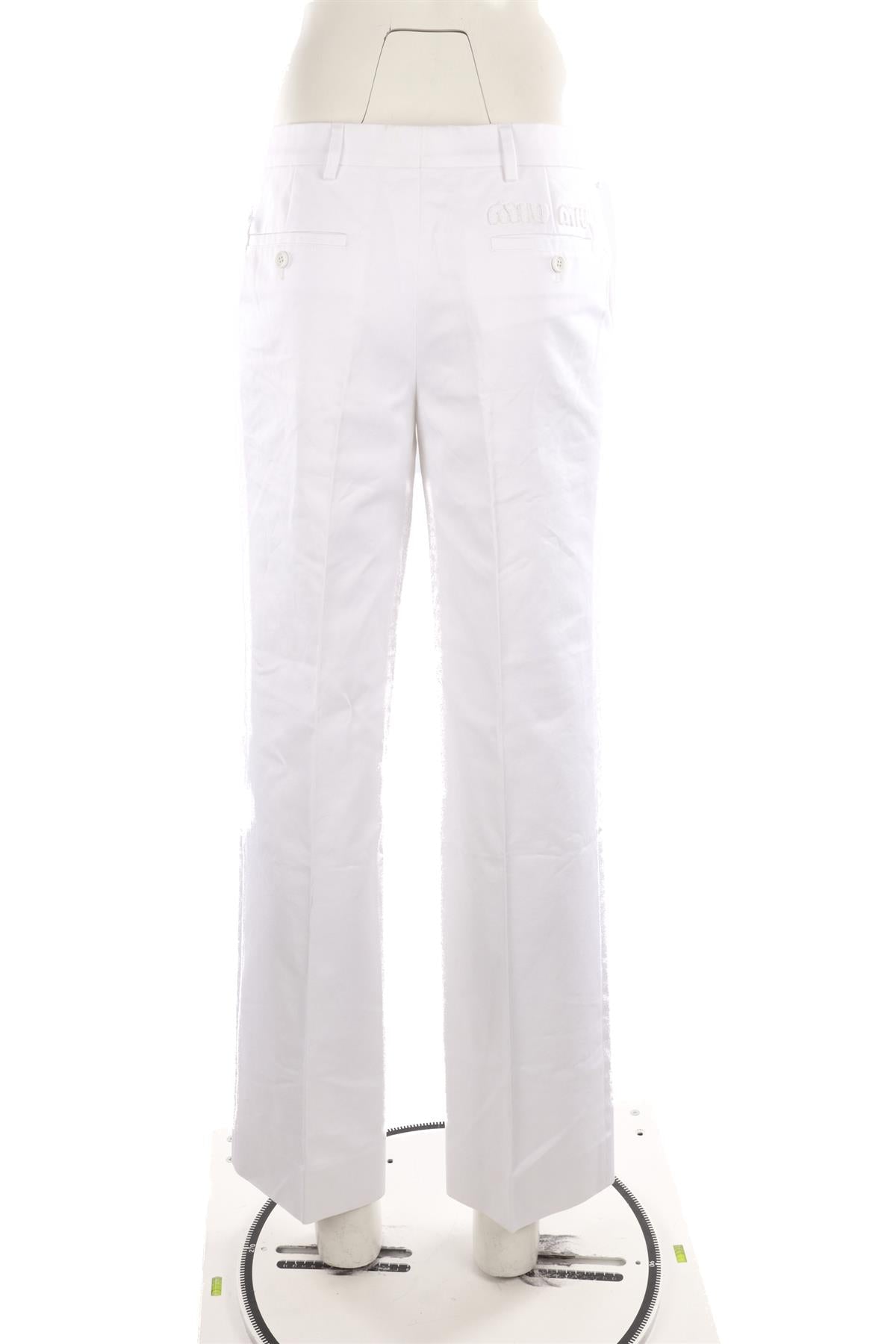 MIU MIU WHITE COTTON STRAIGHT LEG PANTS IT 42 UK 10