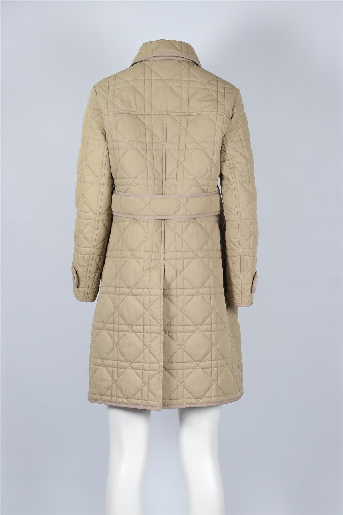 CHRISTIAN DIOR BEIGE 2022 CANNAGE COTTON COAT SMALL