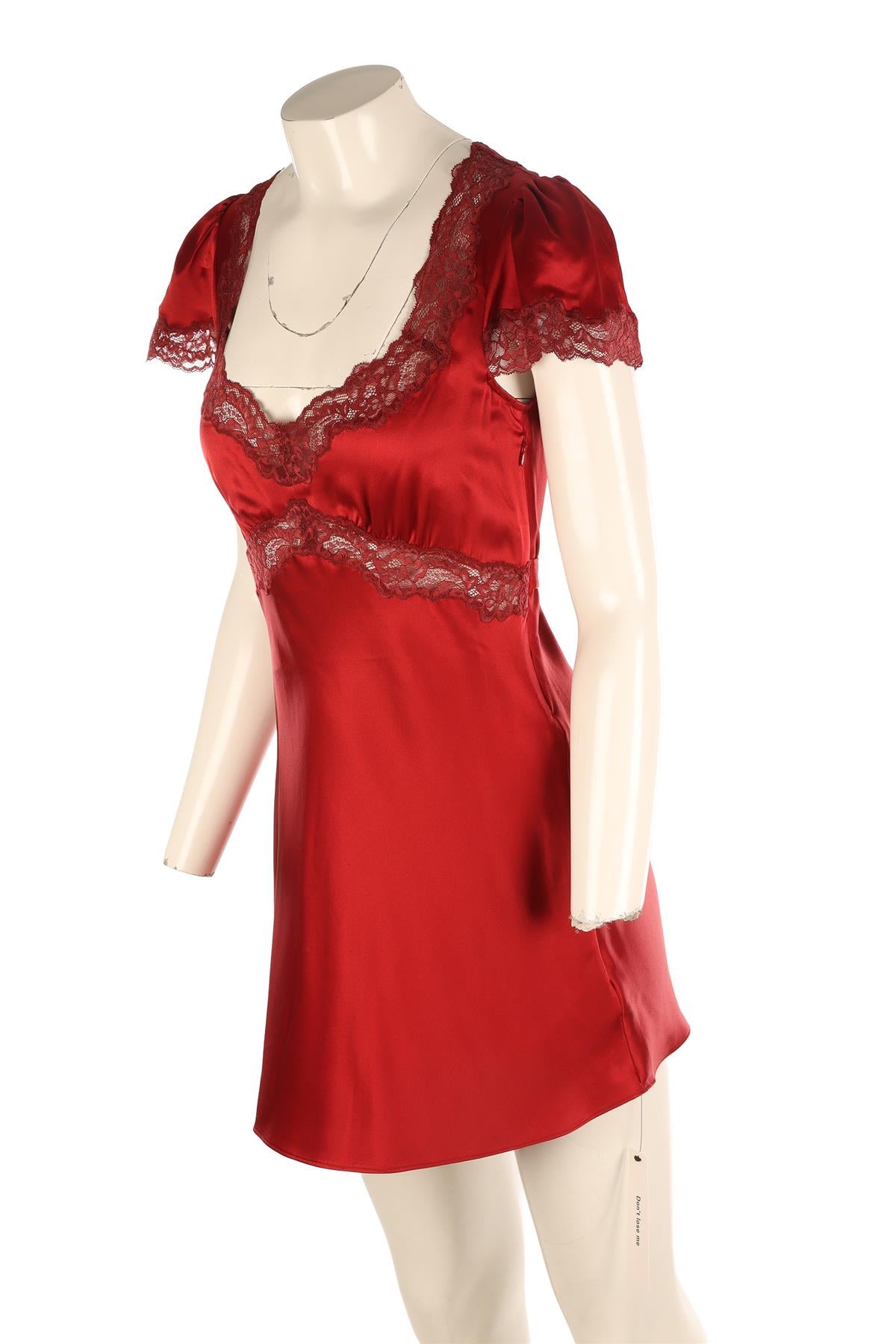 REFORMATION RED SILK MINI DRESS SMALL