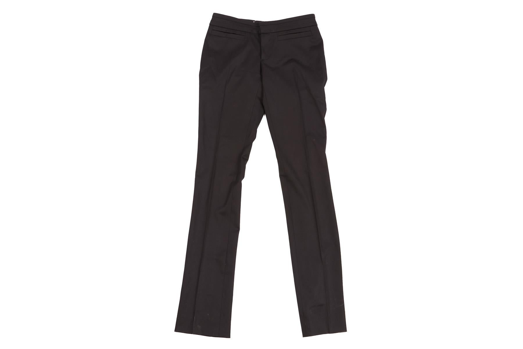 GUCCI BLACK VINTAGE WOOL STRAIGHT LEG PANTS IT 38 UK 6