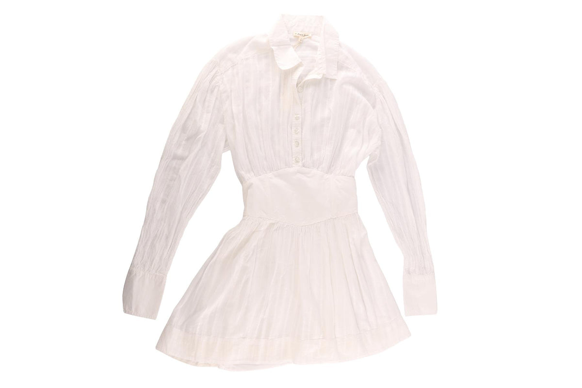 FOR LOVE & LEMONS WHITE COTTON MINI DRESS XSMALL