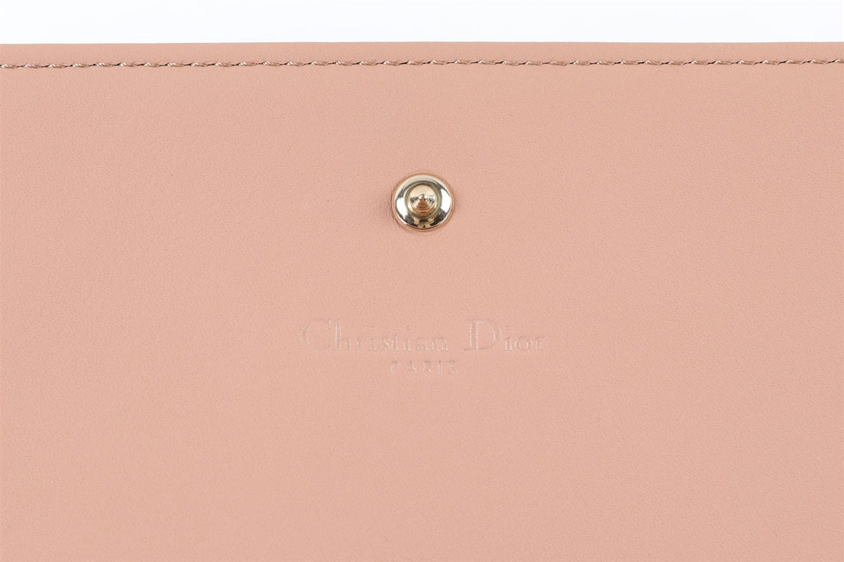 CHRISTIAN DIOR PINK DIORAMA CROISIERE LEATHER WALLET ON CHAIN