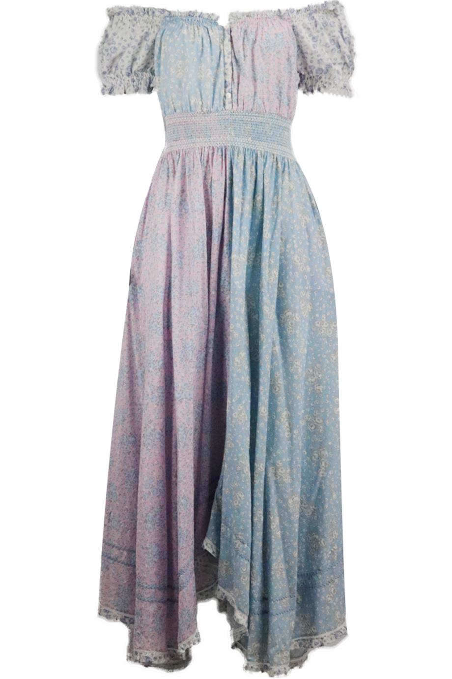 LOVESHACKFANCY FLORAL PRINT COTTON MAXI DRESS SMALL