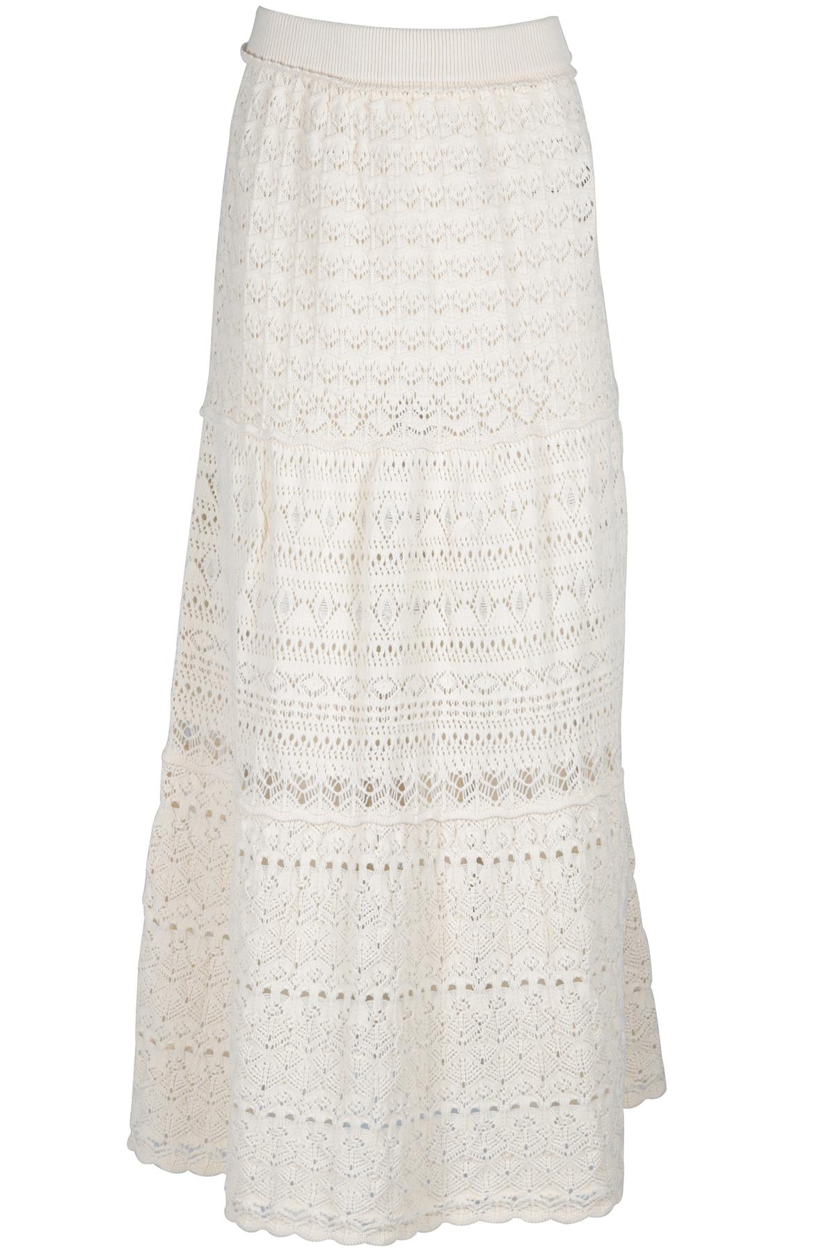BA&SH CREAM COTTON MAXI SKIRT UK 10