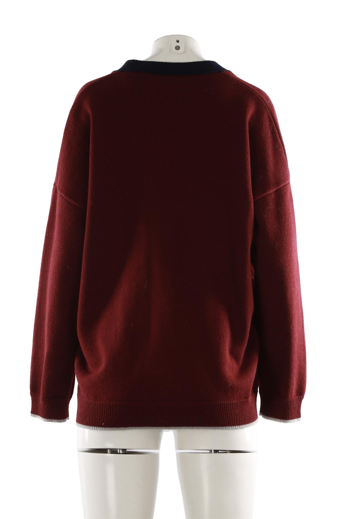 BURGUNDY WOOL CARDIGAN