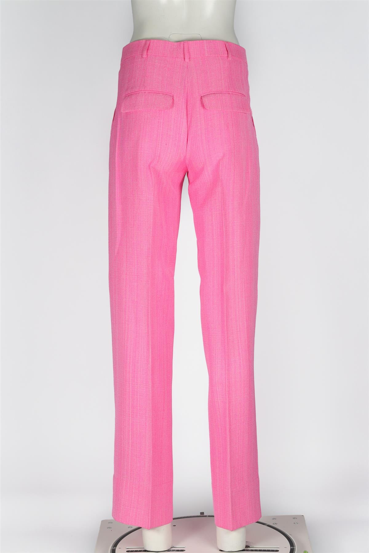 JACQUEMUS PINK WOVEN STRAIGHT LEG PANTS FR 34 UK 6
