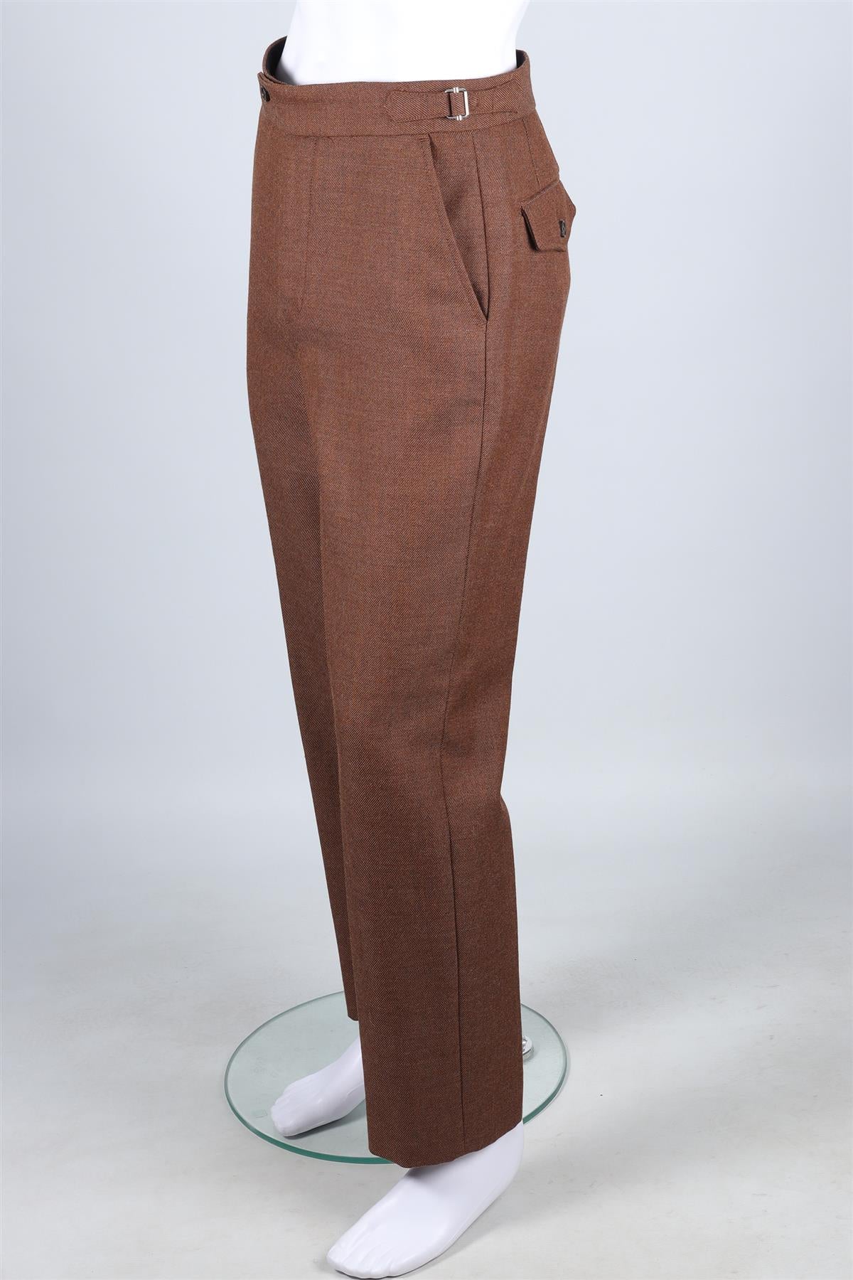 BODE BROWN MEN'S WOOL STRAIGHT LEG PANTS UK/US WAIST 30