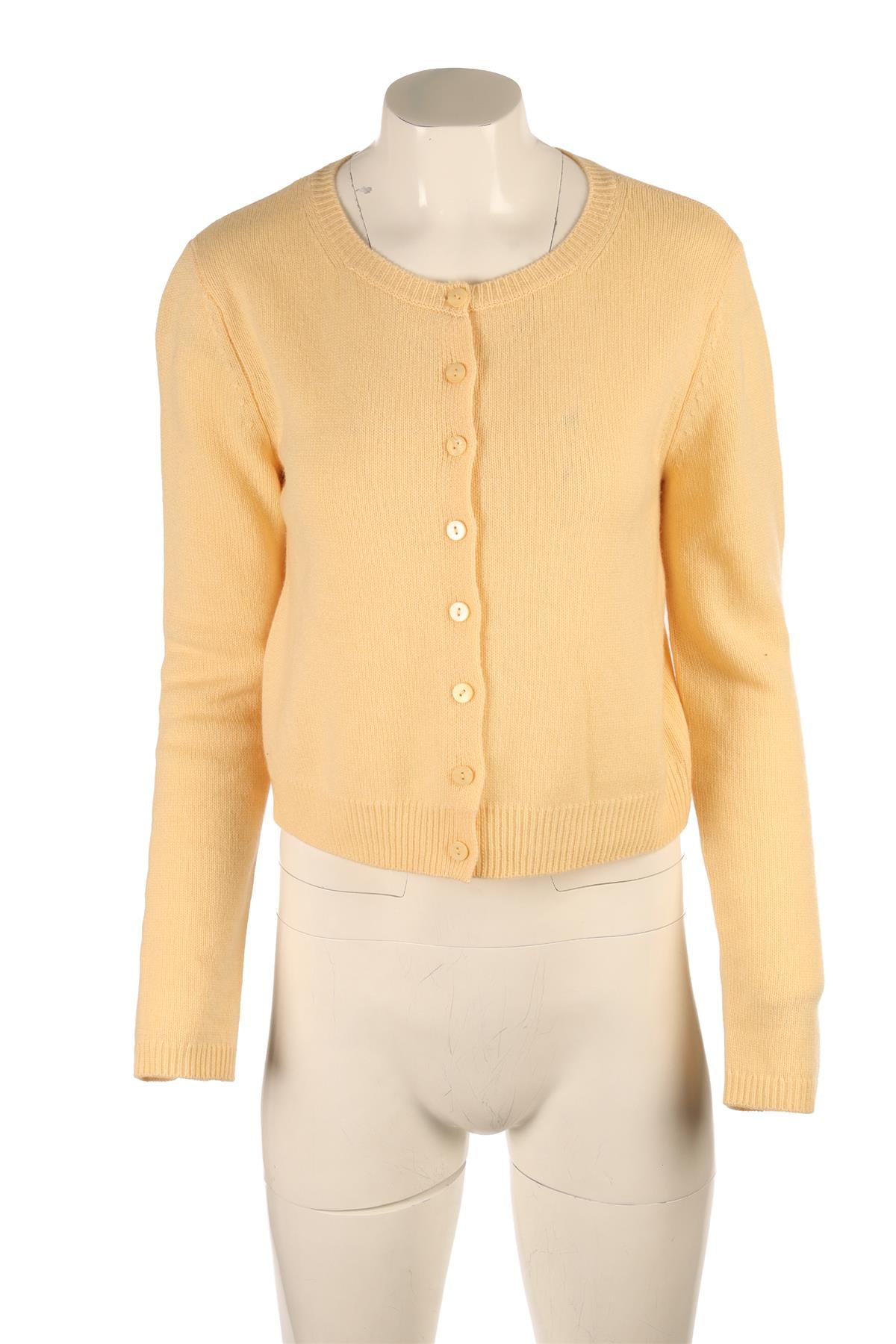 REFORMATION YELLOW CASHMERE CARDIGAN SMALL