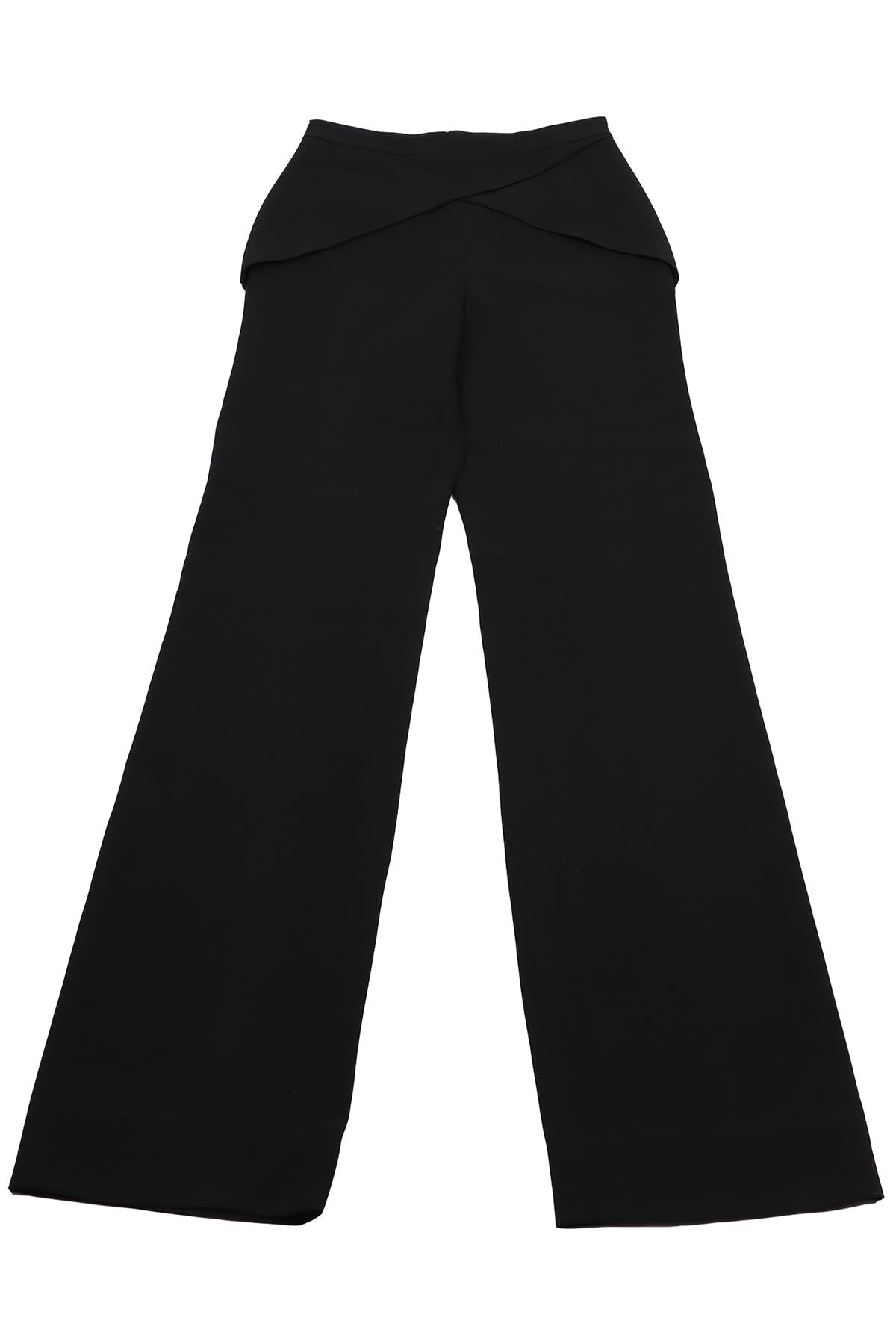 MUGLER BLACK CREPE STRAIGHT LEG PANTS FR 36 UK 8
