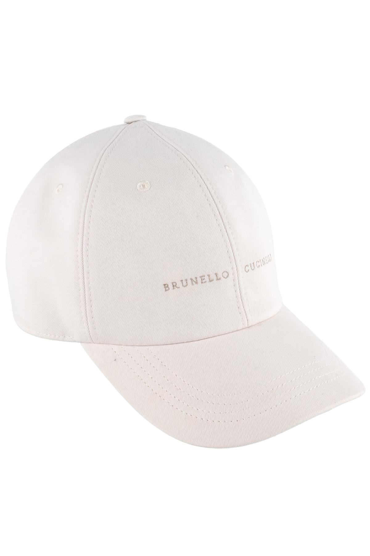 BRUNELLO CUCINELLI WHITE MEN'S COTTON BASEBALL CAP ONE SIZE