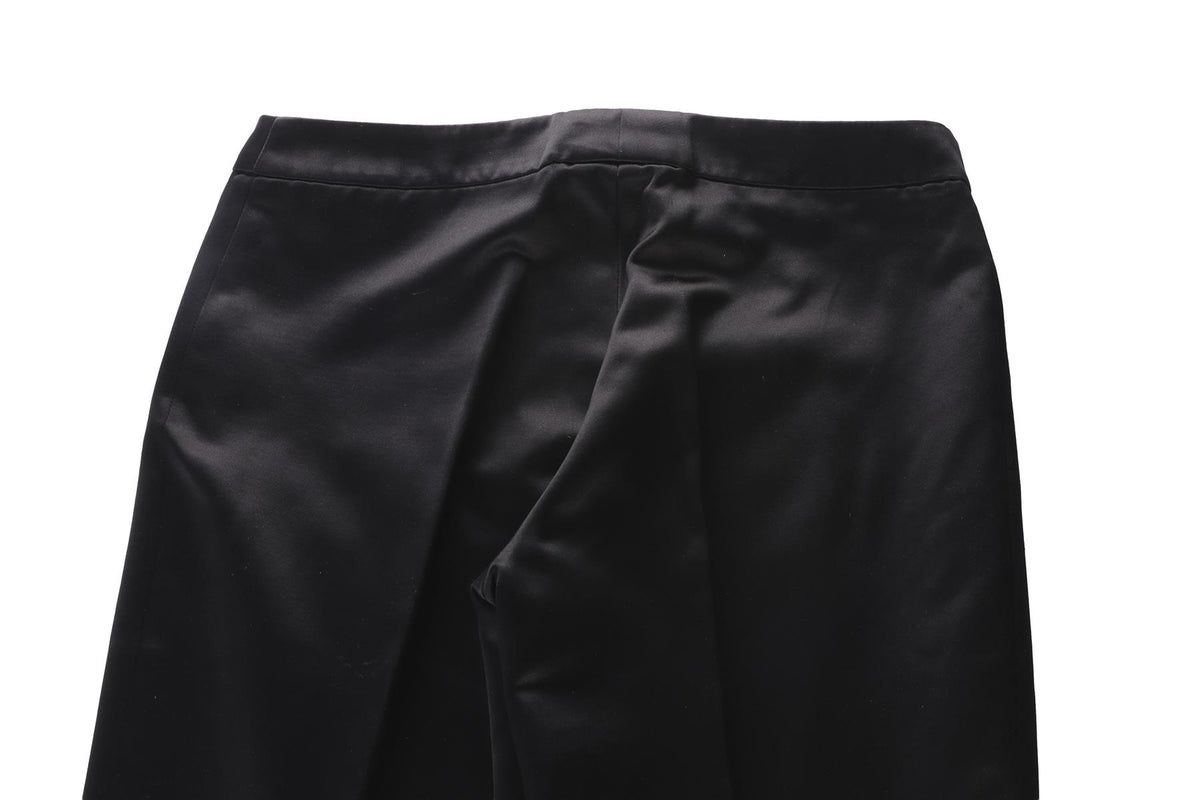 ALEXANDER MCQUEEN BLACK SILK STRAIGHT LEG PANTS IT 42 UK 10