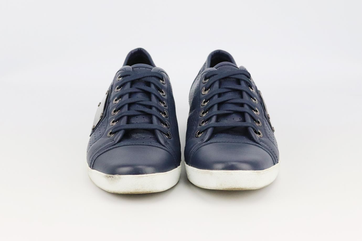 DOLCE AND GABBANA MEN'S LEATHER SNEAKERS EU 43.5 UK 9.5 US 10.5