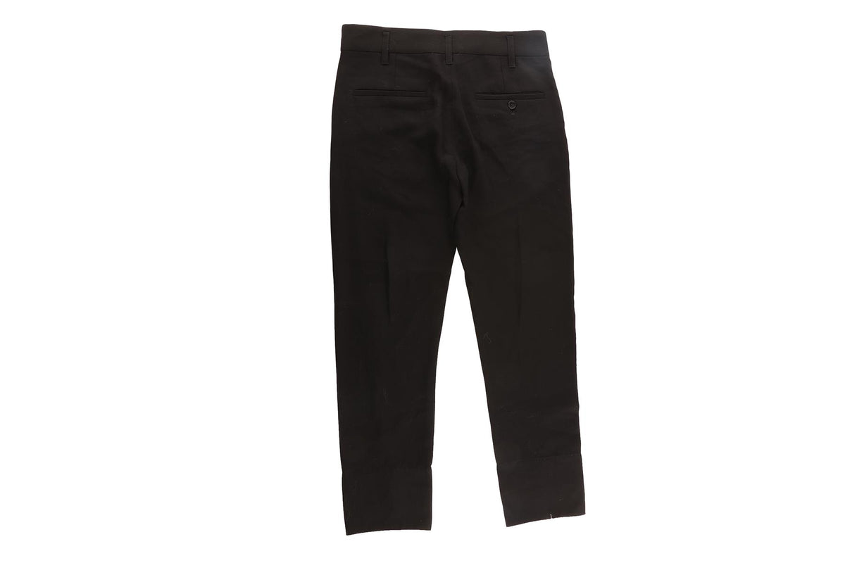 ANN DEMEULEMEESTER BLACK WOOL STRAIGHT LEG PANTS DE 34 UK 8
