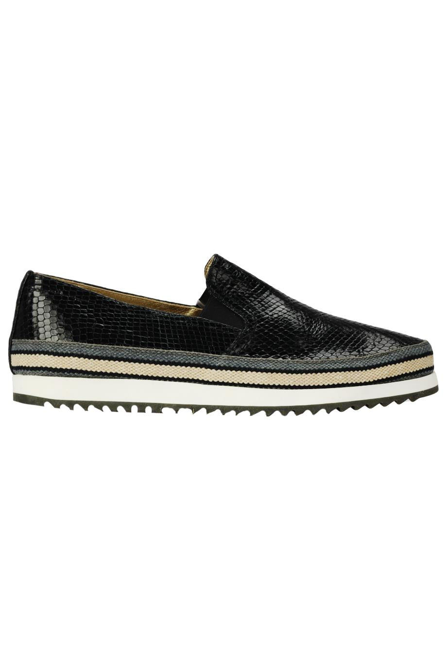 CAR SHOE SNAKE EFFECT LEATHER SLIP ON SNEAKERS EU 39 UK 6 US 9