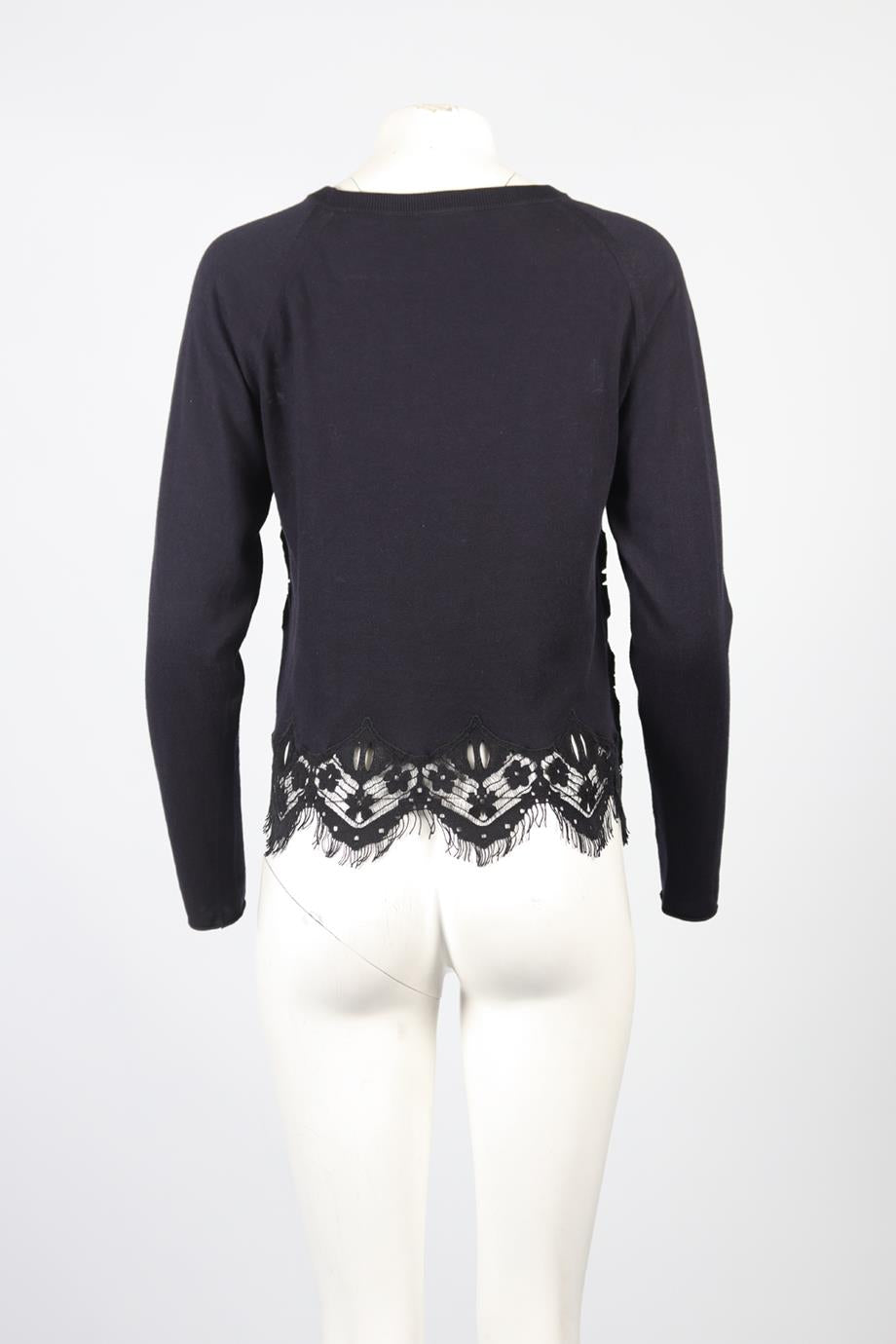 CHLOÉ LACE AND SILK BLEND SWEATER XSMALL