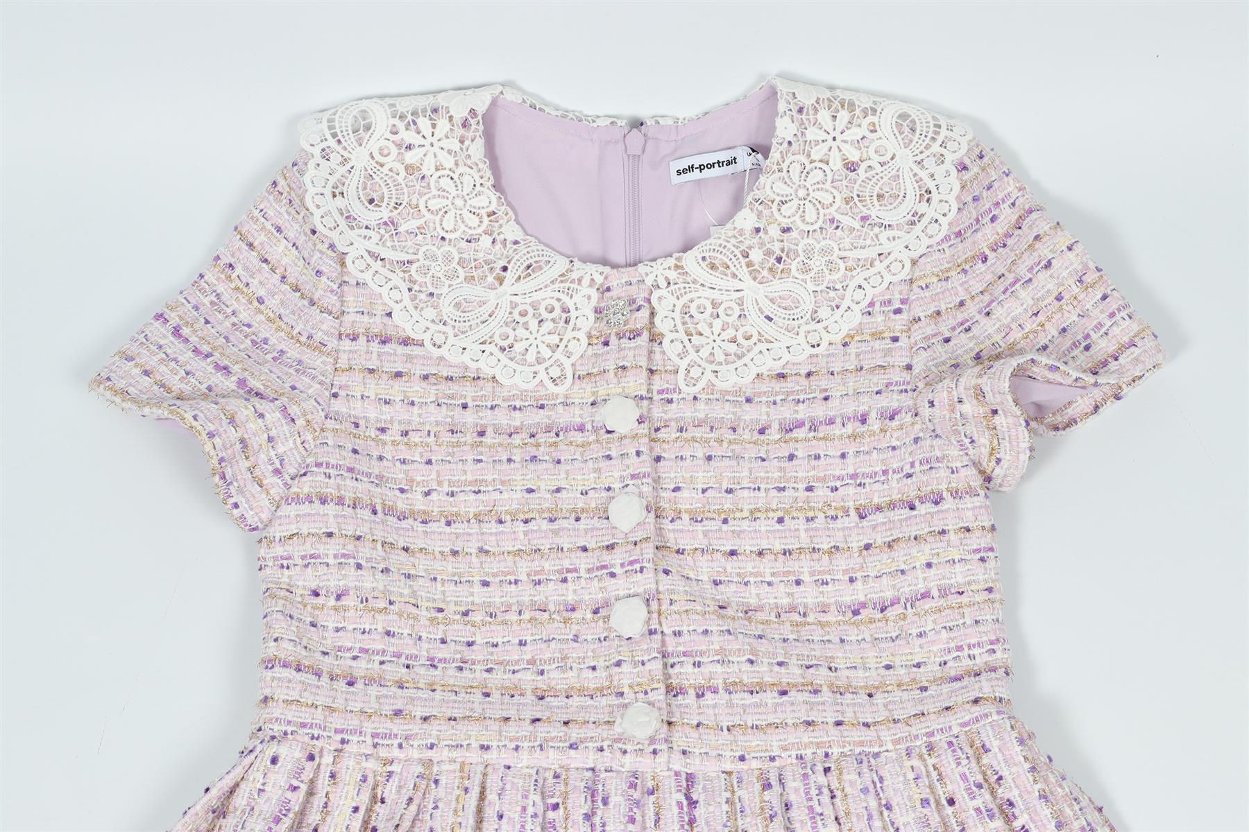 SELF-PORTRAIT LILAC KIDS GIRLS TWEED DRESS 10-12 YEARS