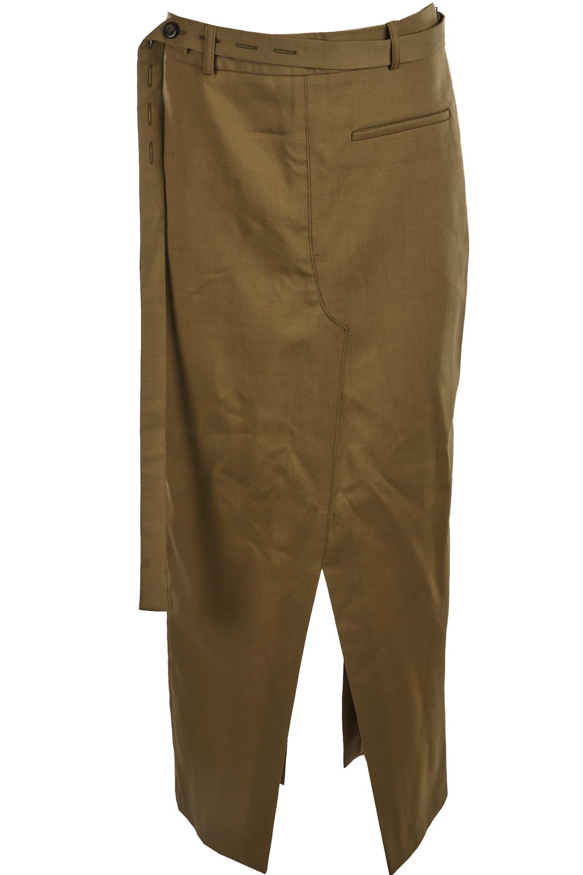 RÓHE GREEN WOOL MIDI SKIRT UK 10