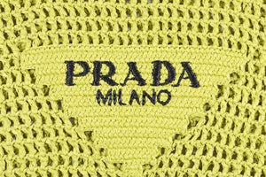 PRADA GREEN RAFFIA TOTE BAG
