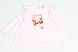 MONNALISA PINK AND WHITE KIDS GIRLS SET OF 3 COTTON TOPS 6 YEARS