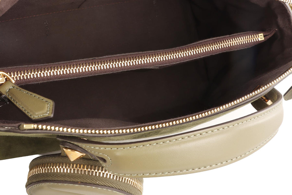 FENDI GREEN BY THE WAY MEDIUM SUEDE SHOULDER BAG