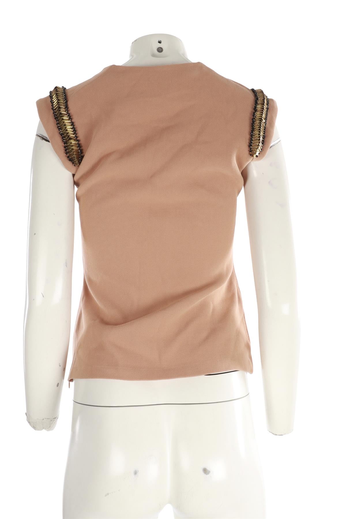 ALEXANDER MCQUEEN NUDE MESH TOP IT 40 UK 8